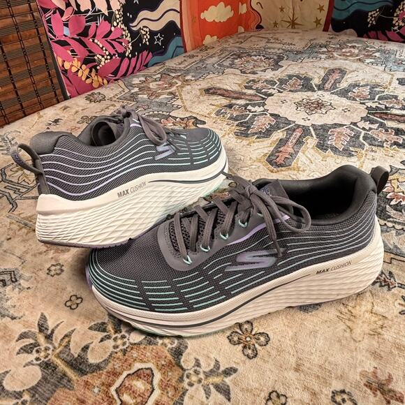 Sketchers Max Cushion Elite 2.0 Charcoal/Lavender Comfort Sneakers W Size US 10 - Picture 13 of 16